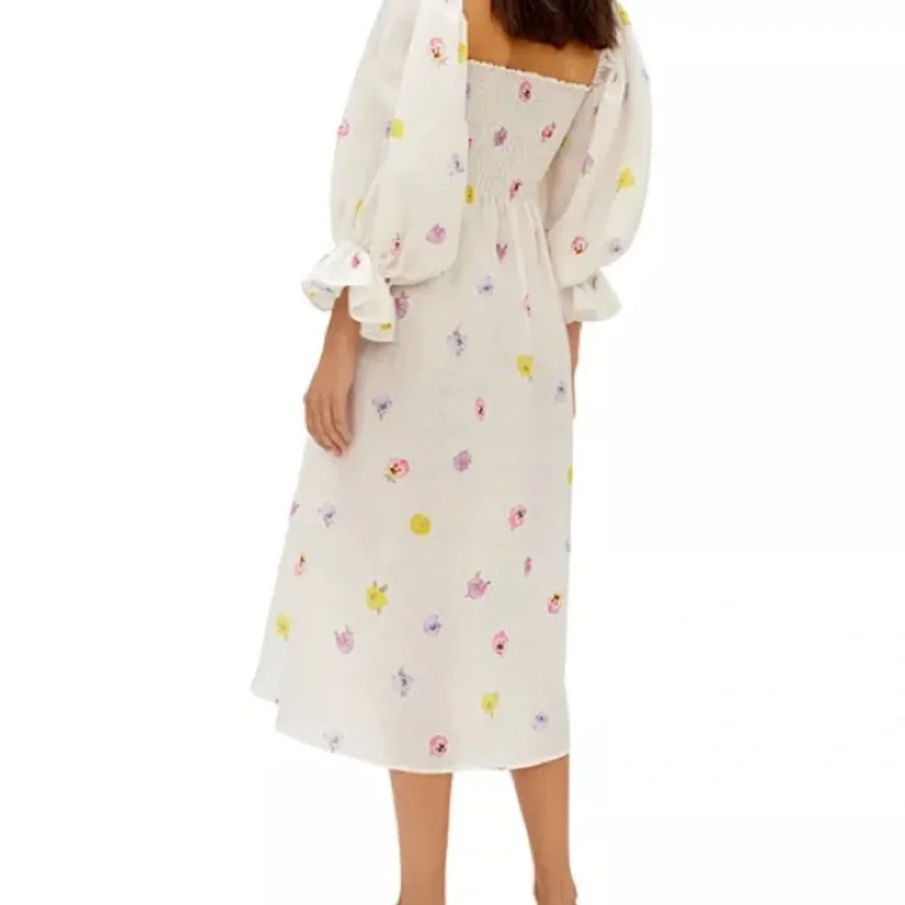 Sleeper Atlanta Pansies Smocked Bodice Midi Dress - Picture 13 of 14